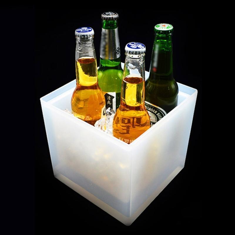 Durable LED Double-layer Square Ice Bucket Bar Ice Wine Trough Water Holder