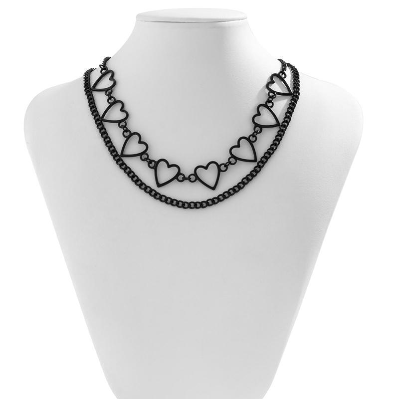 Heart Necklace Choker Goth Choker Chain Necklace Punk Clavicle Chain