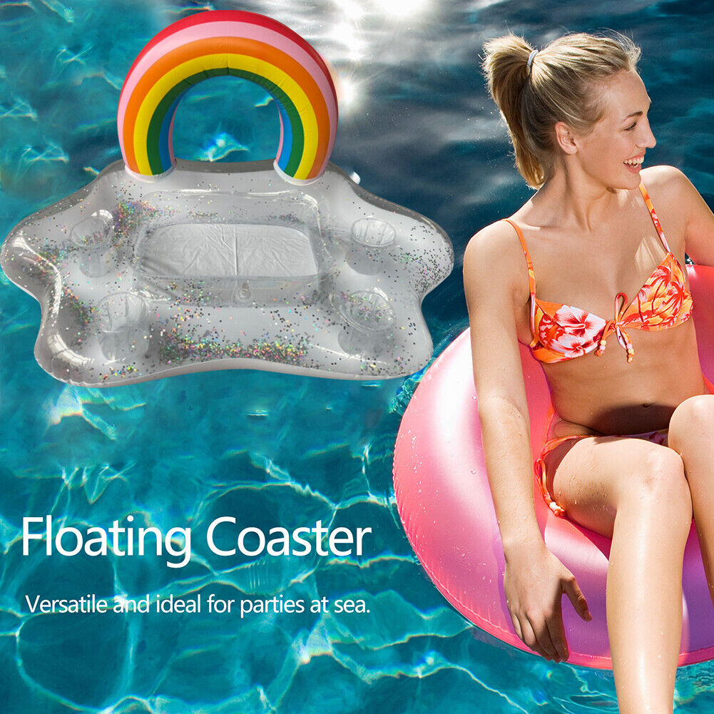 Inflatable Cup Holder Beer Drink Cooler Table Bar Tray Pool Beach Coaster