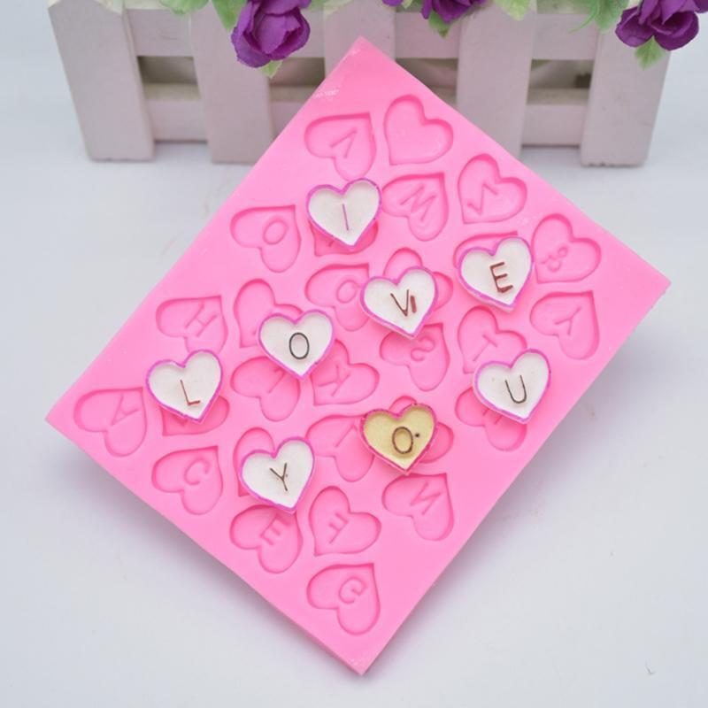 Silicone Chocolate Moulds Heart Letters Shaped Baking Accessories Fondant Moulds