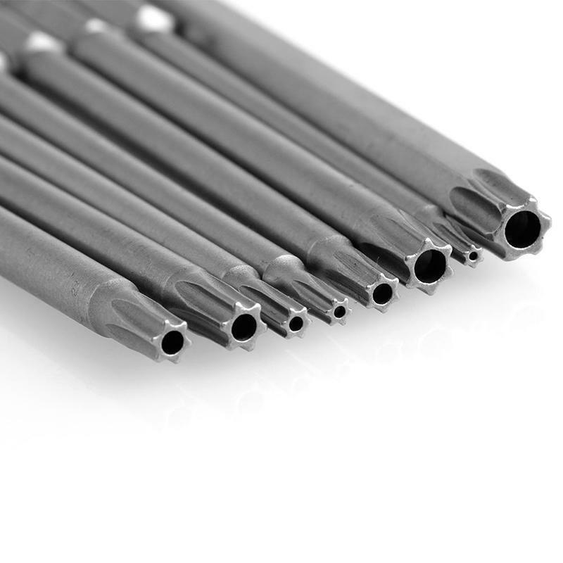 8Pcs/Set T8-T40 100mm Magnetic Torx Screwdriver Bits 1/4" Hex Shank