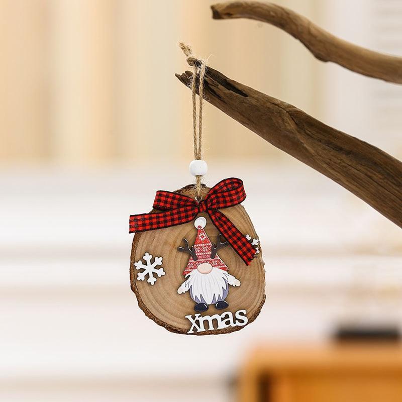 Christmas Decorations Tree Gnome Ornament Cute Wooden Xmas Ornaments Hanging