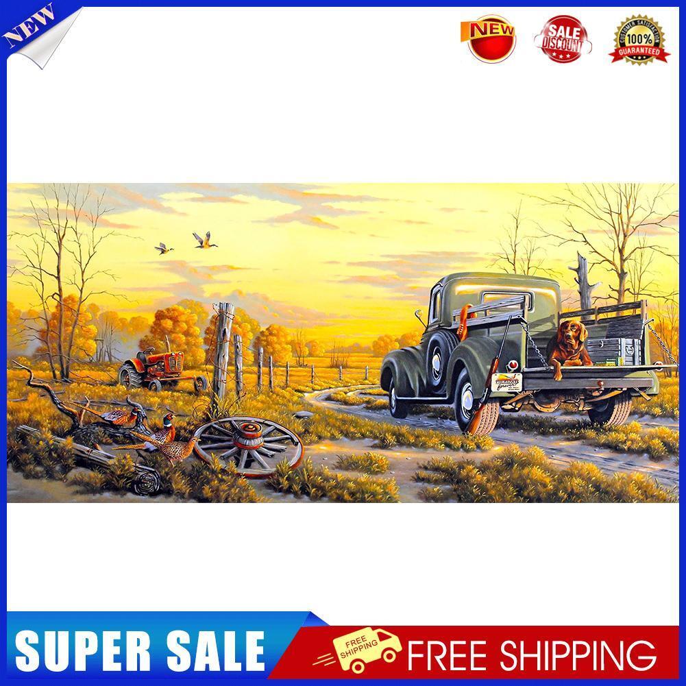 Diamond Painting Dog in Car 5D DIY Full Drill Round Rhinestone Home Decor