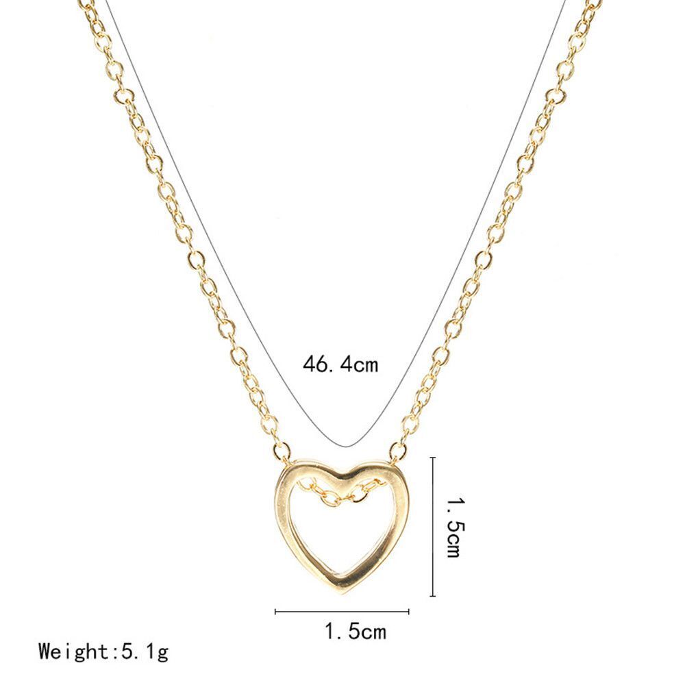 Gift Choker Jewelry LOVE Heart Pendant Charm Necklace Stainless Steel Chain