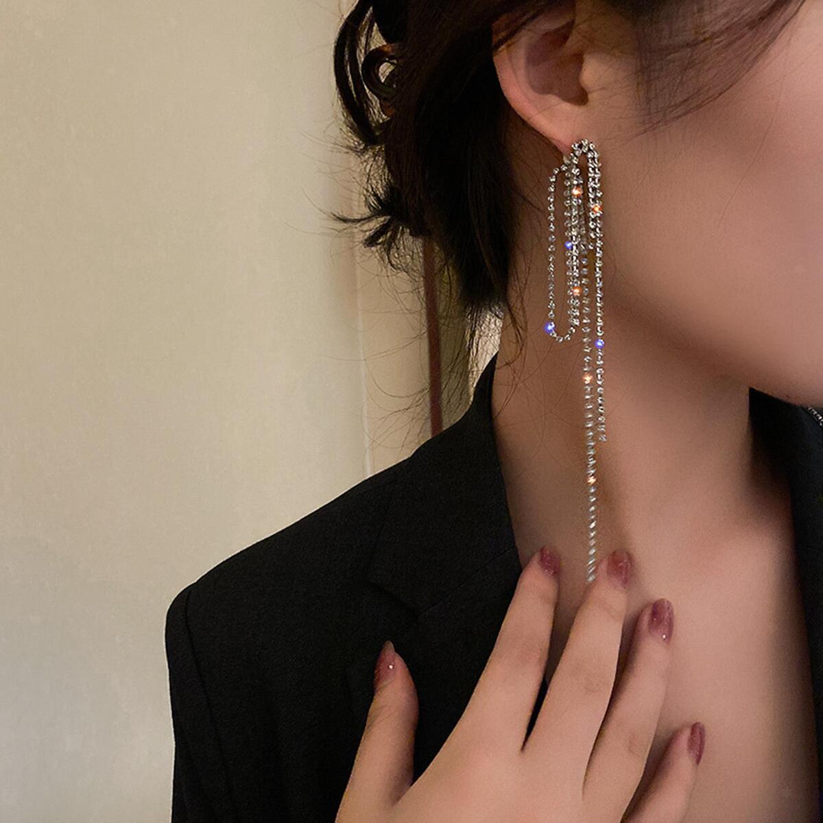 Women Long Tassel Earrings Ear Rings Drop Earring for Girls Bridal Party