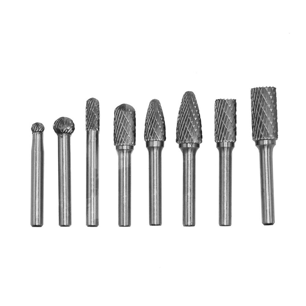 8pcs 6mm Shank Rotary File Wood Carving Grinding Router Bit Milling Cutter