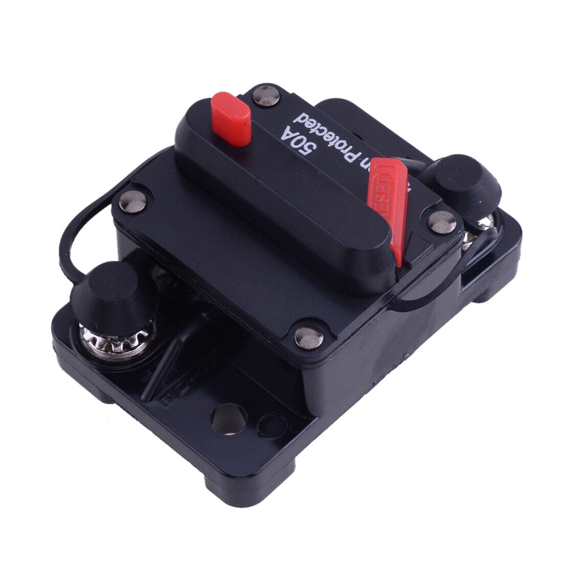 New Marine Grade Inline 12 Volt 50 Amp Power Circuit Breaker Manual Reset Audio