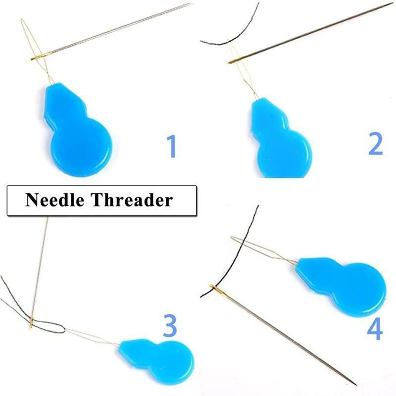 Sewing Tools Set Needle Threader w/ Assorted Needles Hand Sewing Accessories