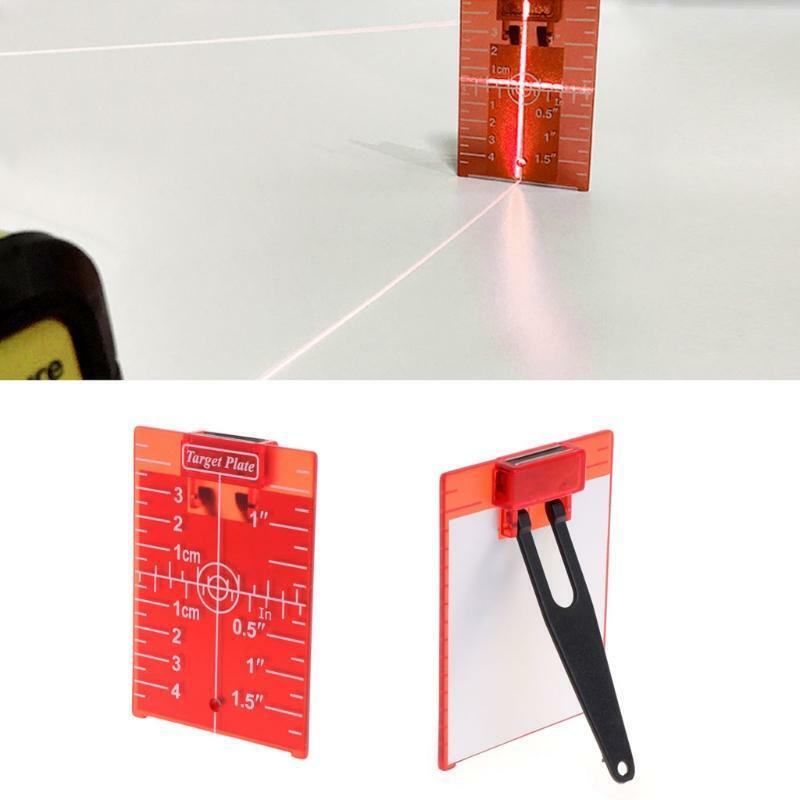 Square Target Card Magnetic Target Card Plate Level Tool for La-ser Level Red
