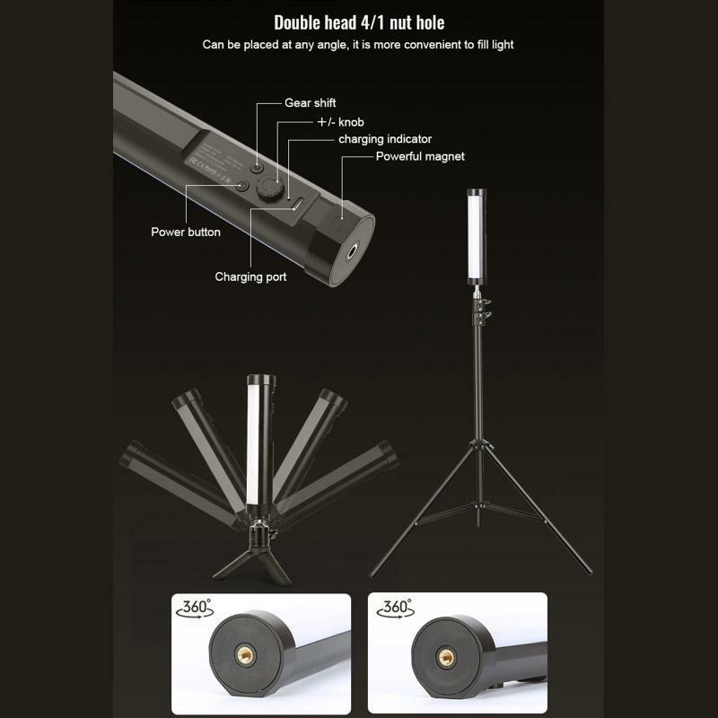 P100 RGB Fill Light Kit Handheld LED Video Fill Lamp for Youtube Photography