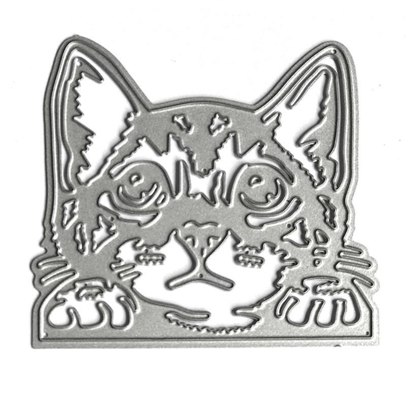 Cute Cat Head Shape Frame Carbon Steel Cutting Dies DIY Scrapbooking Photo Album