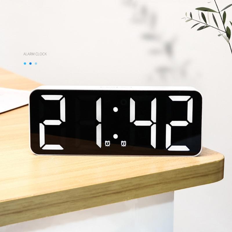 Digital Alarm Clock LED Bedside Clock with 3-Level Brightness Dual Alarm Home