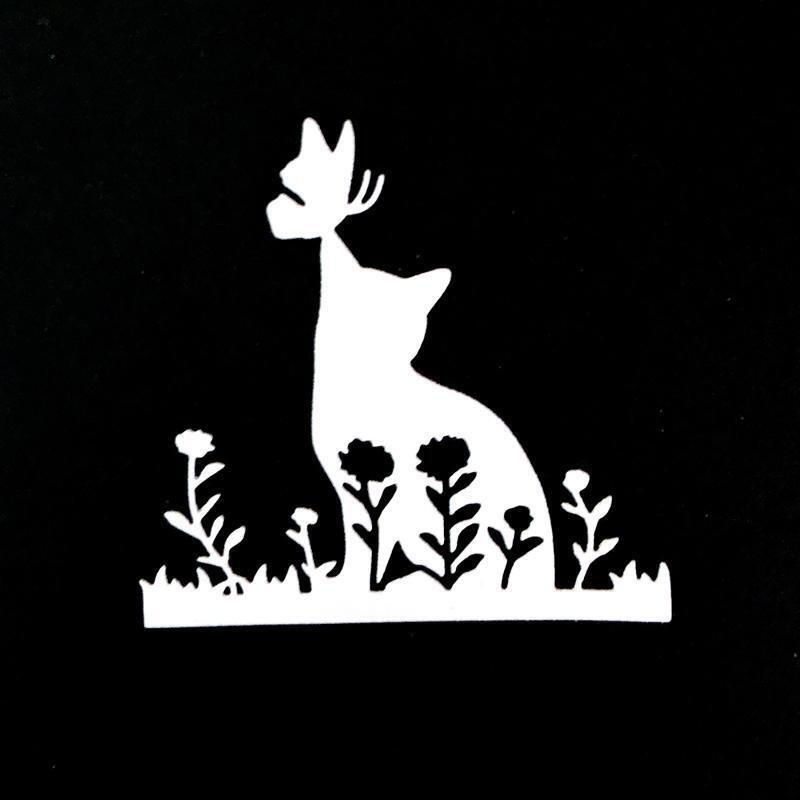 Flower Cat Metal Cutting Dies Handmade Crafts  Birthday Greeting Card Decor