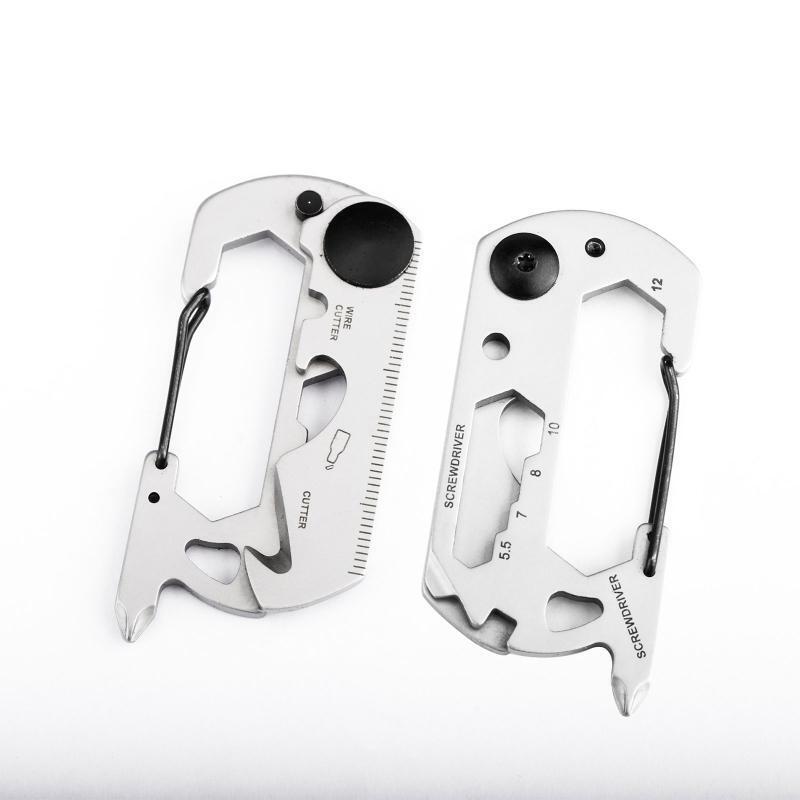 Carabiner Clip, Stainless Keychain Clip Multifunctional Bottle Opener Keychain