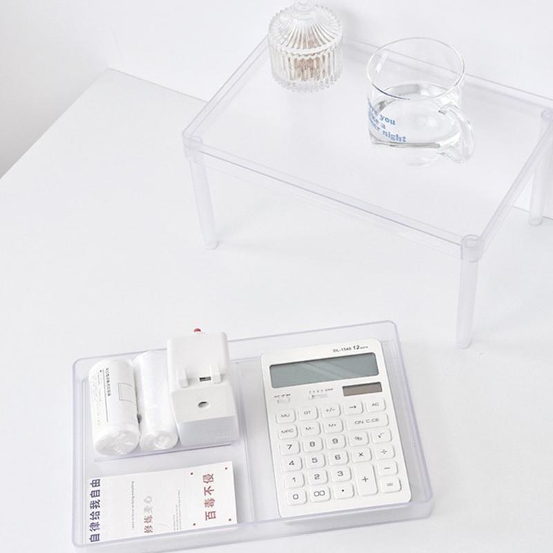 Desk Cosmetic Organizer Storage Shelves Two-layer Desktop Storage Box Sturdy