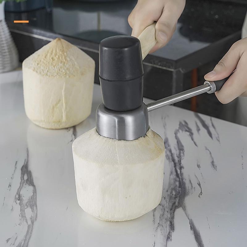 2pcs Coconut Opener Tools Set Food Grade Stainless Steel Coconut Tool Non-Slip
