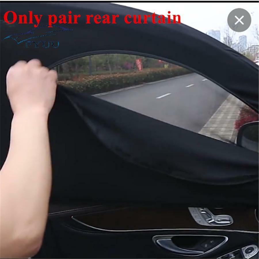 Black Polyester Rear Window Cover Double Layer With Zipper Windshield SunShade