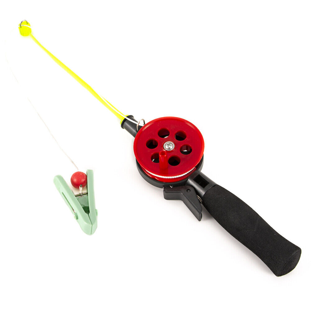 34cm Shrimp Crab Fishing Rod w/ Clip Winter Outdoor Ice Fishing Tackle Pole