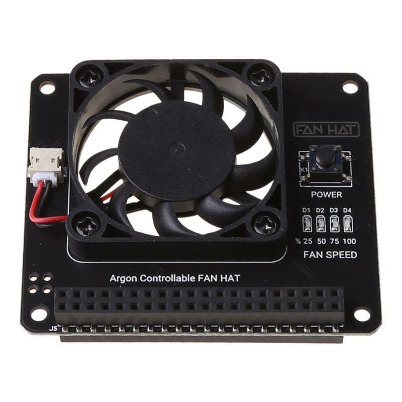 Mini HAT RGB Cooling HAT with Fan Software Controllable for Raspberry  Pi 4B/3B