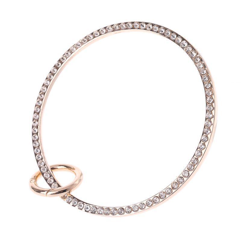 Ring Design Metal Rhinestone Purse Handle for Bag Making Handle Replacement DIY