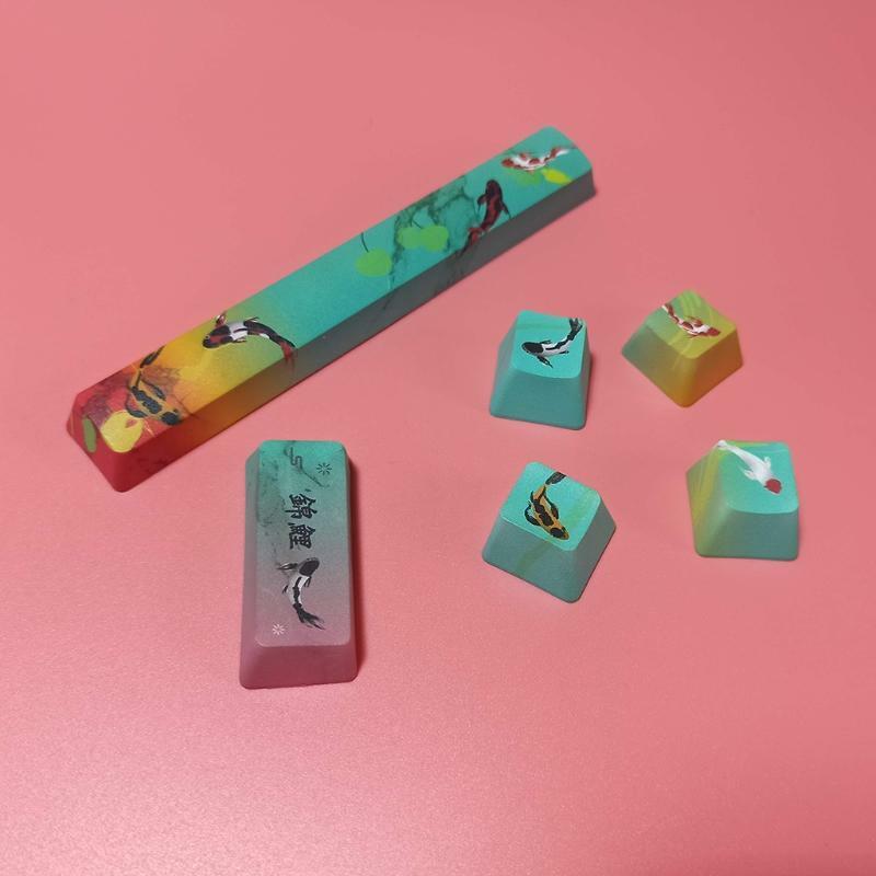 DIY PBT Keycaps 6pcs Spacebar Enter Arrow Keys OEM Profile for MX Kailh Switch
