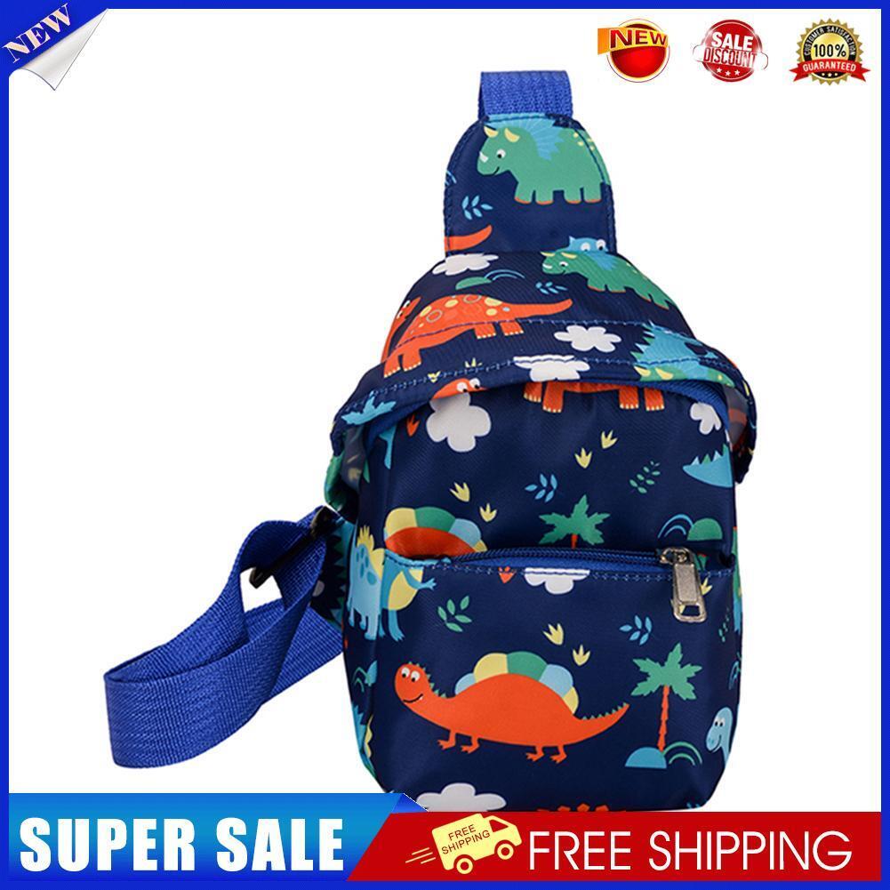 Cute Cartoon Print Chest Bag Children Mini Hats Nylon Messenger Bags (Blue)