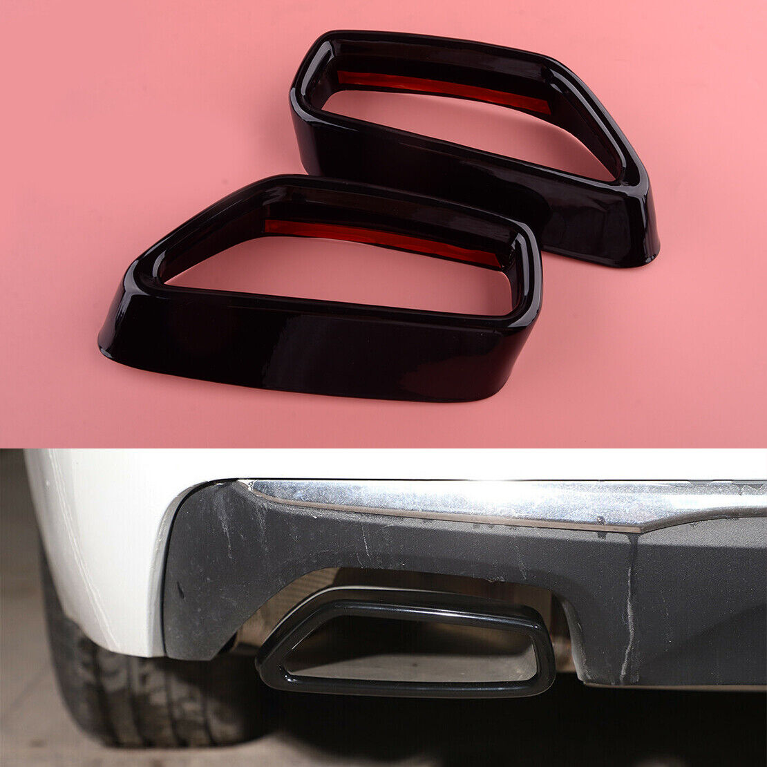 2xExhaust Muffler Tail Pipe Trim Cover Fit For BMW 5 Series G30 G38 2018-2021 az