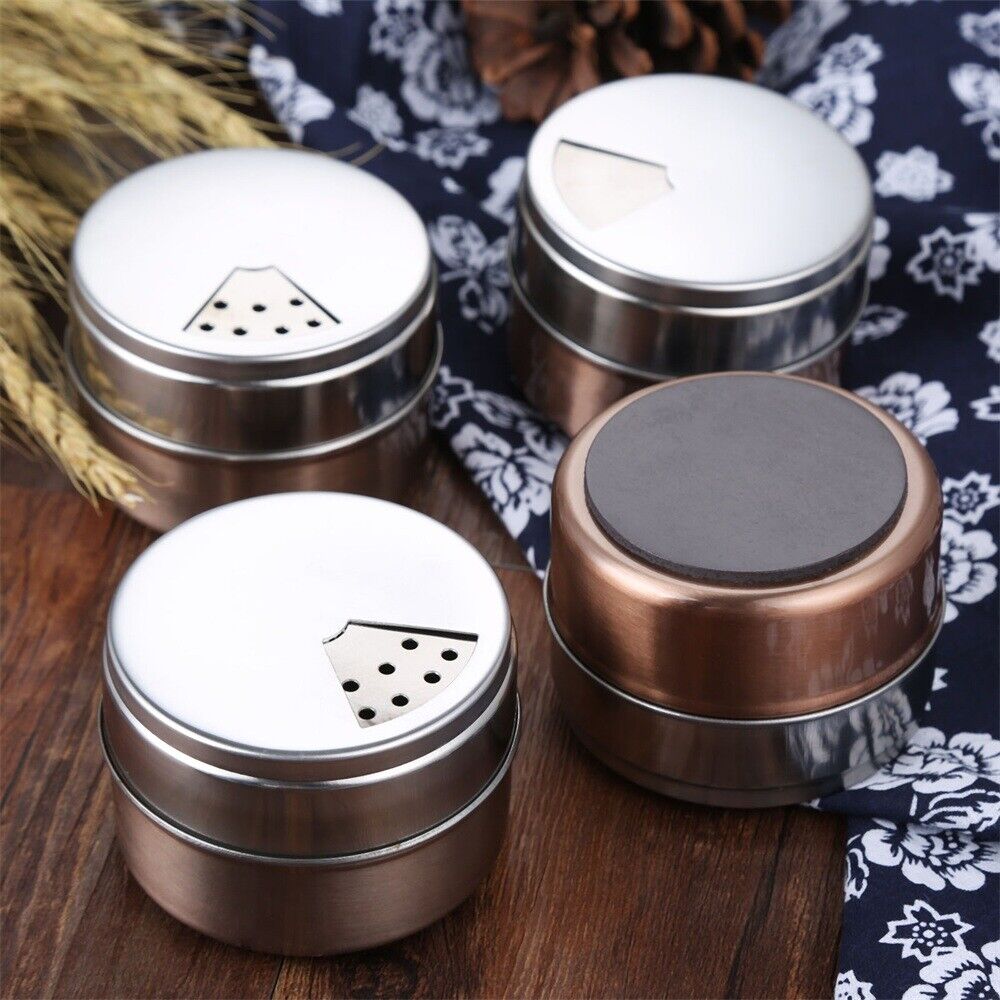1pc Magnetic Spice Jars Stainless Steel Outdoor Camping Condiment Containers