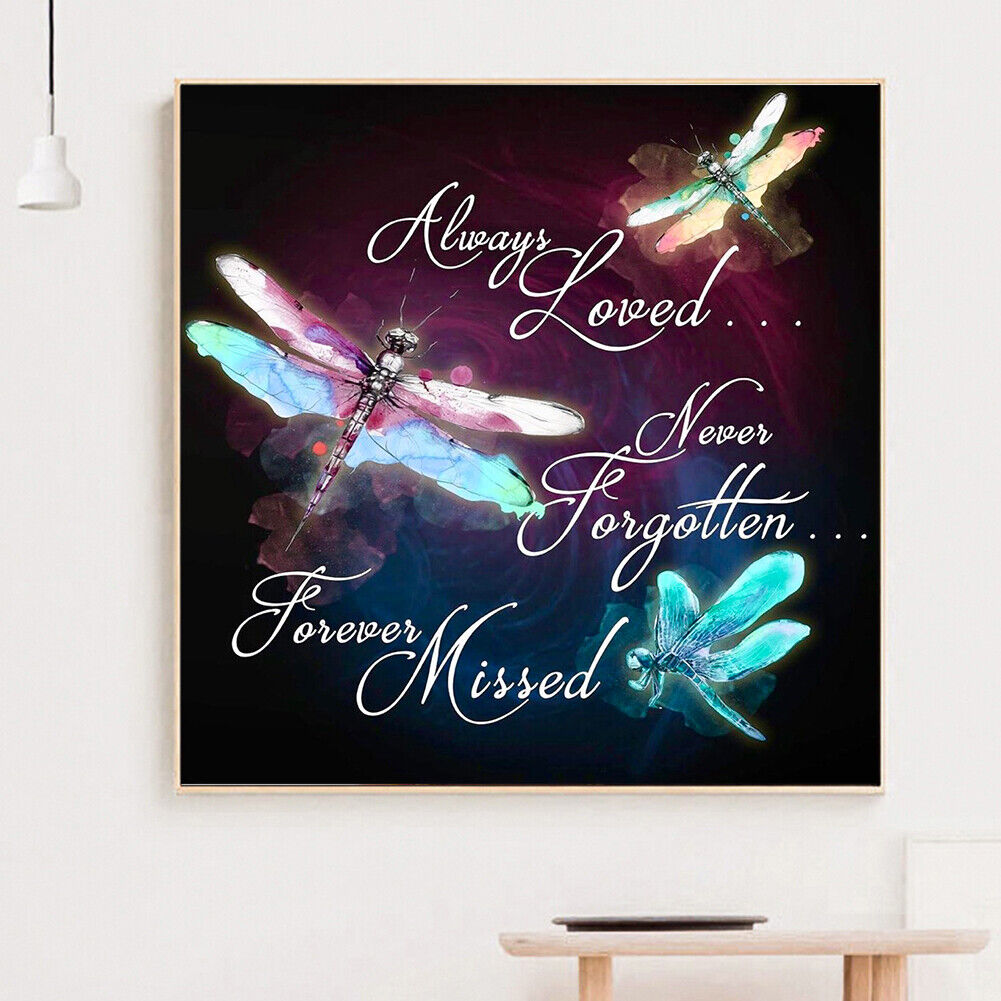 5D DIY Diamond Dragonfly Full Round Drill Mosaic Art Picture of Rhinestone