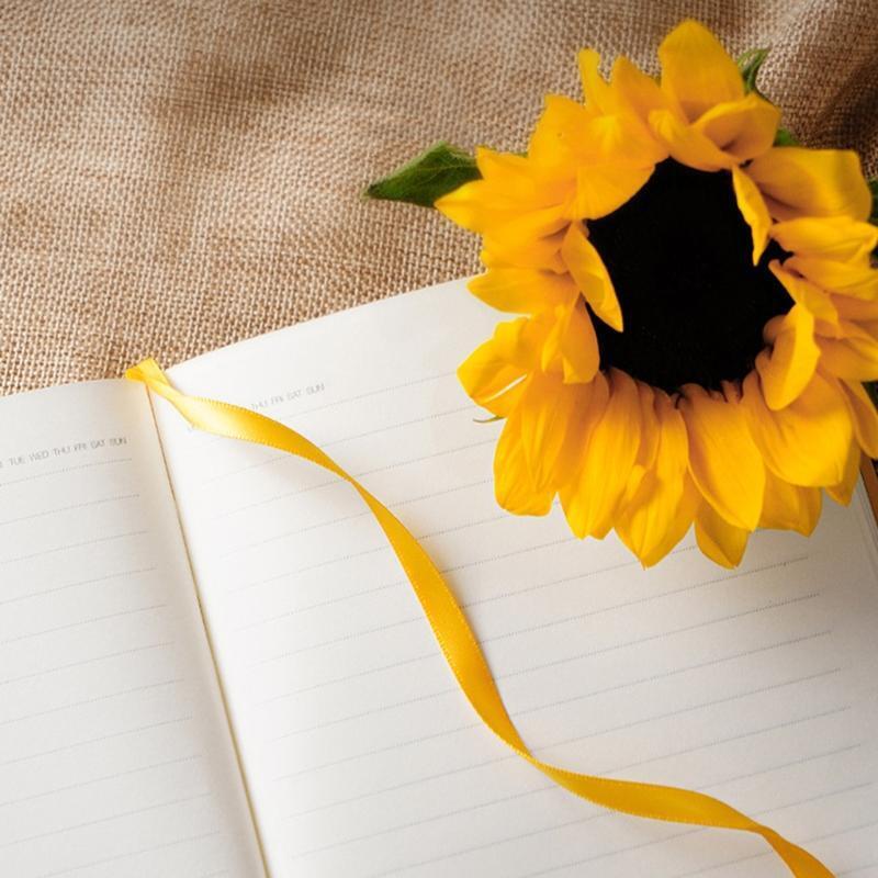 PU Leather Sunflower Notebook A5 Schedule Book Diary Weekly Planner Notepad Gift