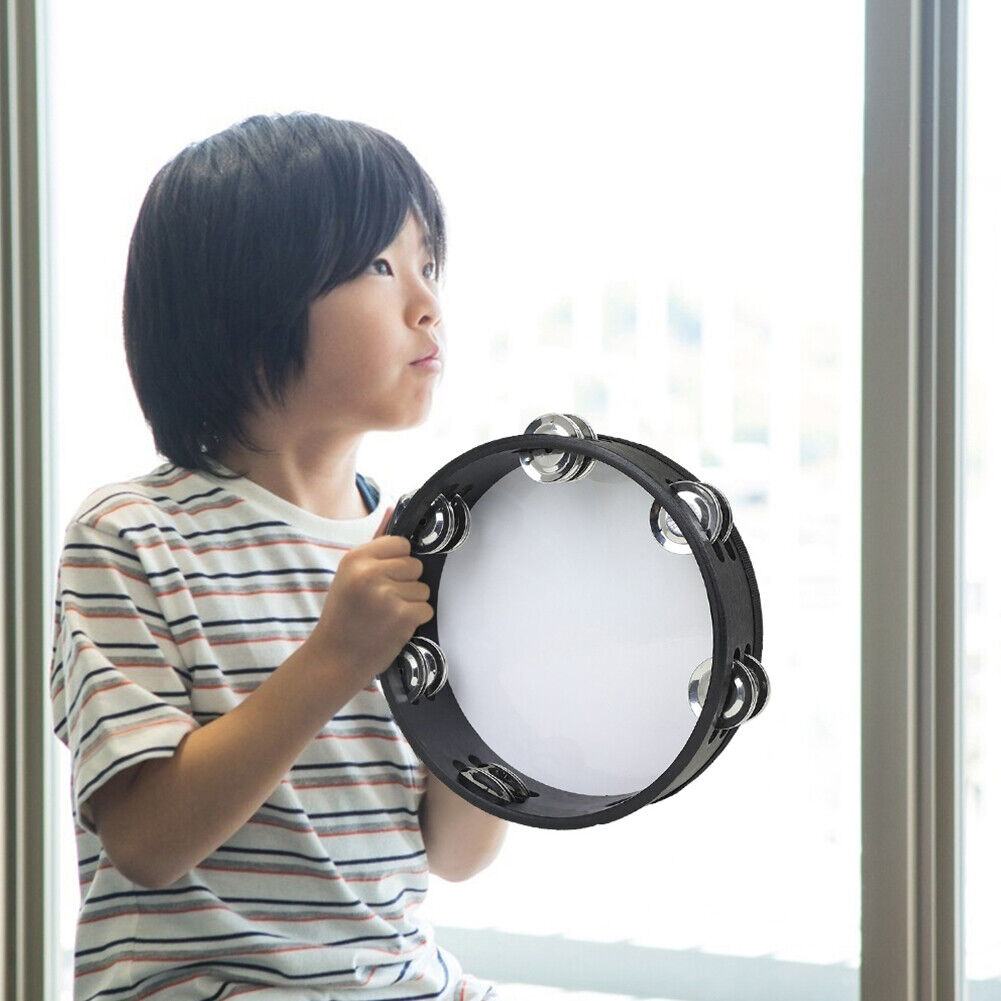 8 inch Double Row Tambourine Orff Percussion Instrument Hand Drum for Kids
