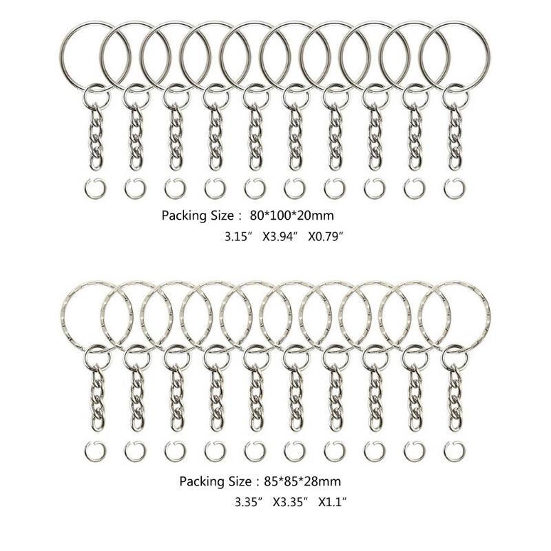 Metal Split Keychain Parts Key Chains with Open Jump Ring Make Your Own Key Ring
