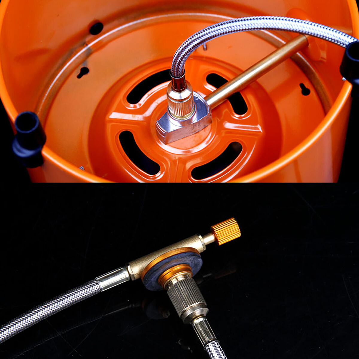 Flat Gas Cylinder Coupler LPG Flat Can Connector Camping Gas Stove Adapter