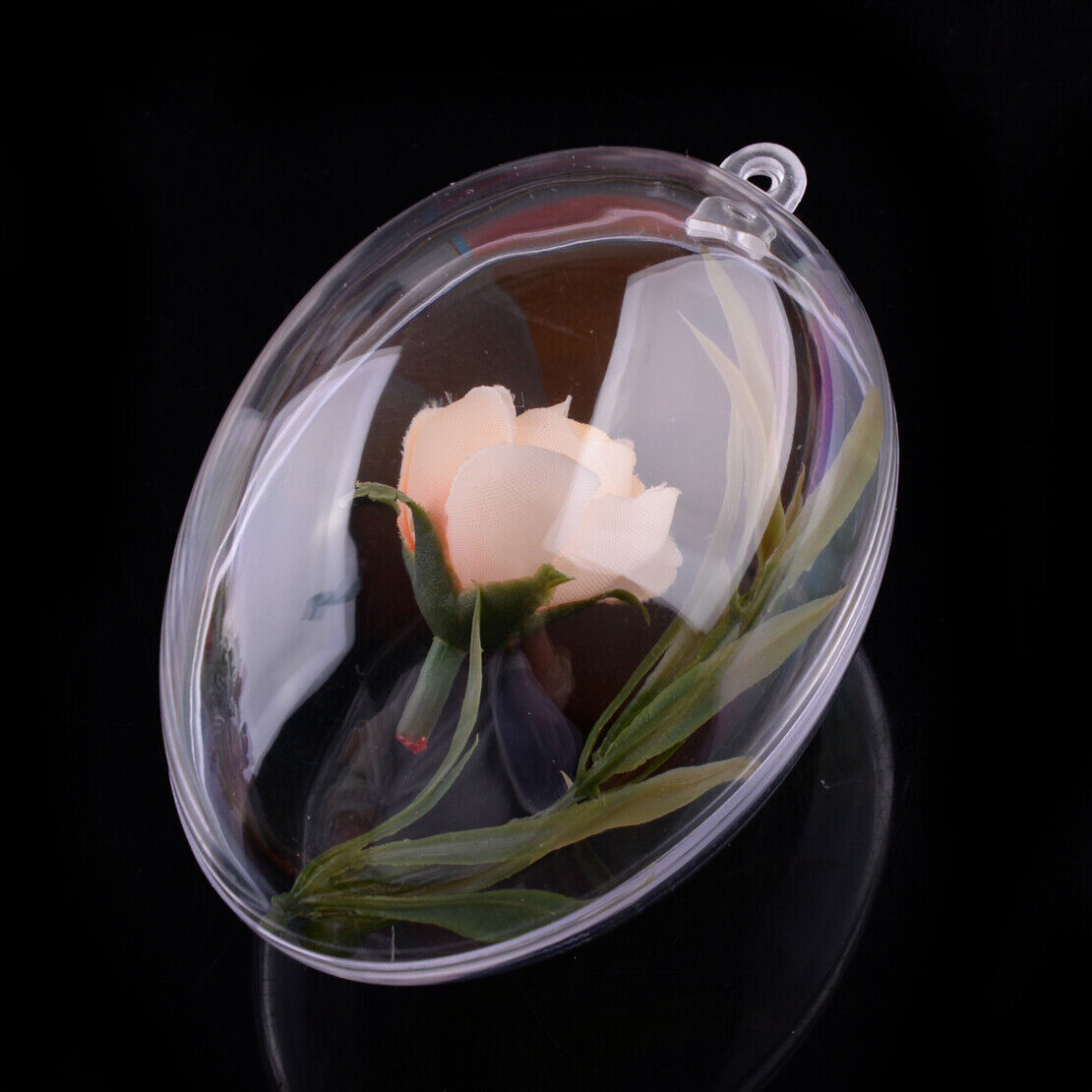 10x Clear Fillable Plastic Egg Candy Box Christmas Bauble Tree Ball Ornament Get