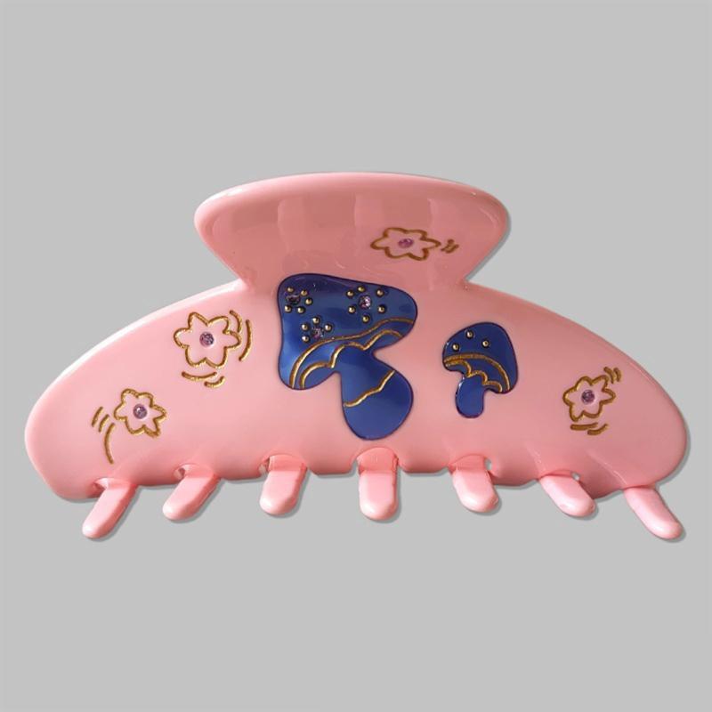 Women Girls Hair Claw Clips with Cartoon Mushroom Decors Women Hair Jaw Clamp