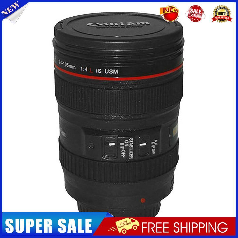 Creative SLR Camera Lens Shaped Mugs Drrinking Cup 420ml Drinkware with Lid