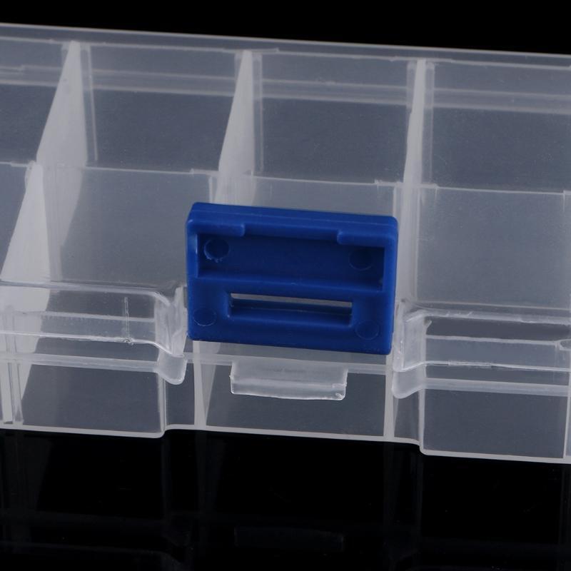 Clear Compartments Plastic False Nail Tips Storage Box