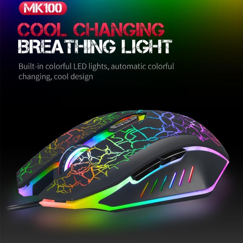 Gaming Mouse Wired USB Optical Computer Mice with RGB Backlit Ergonomic Gamer
