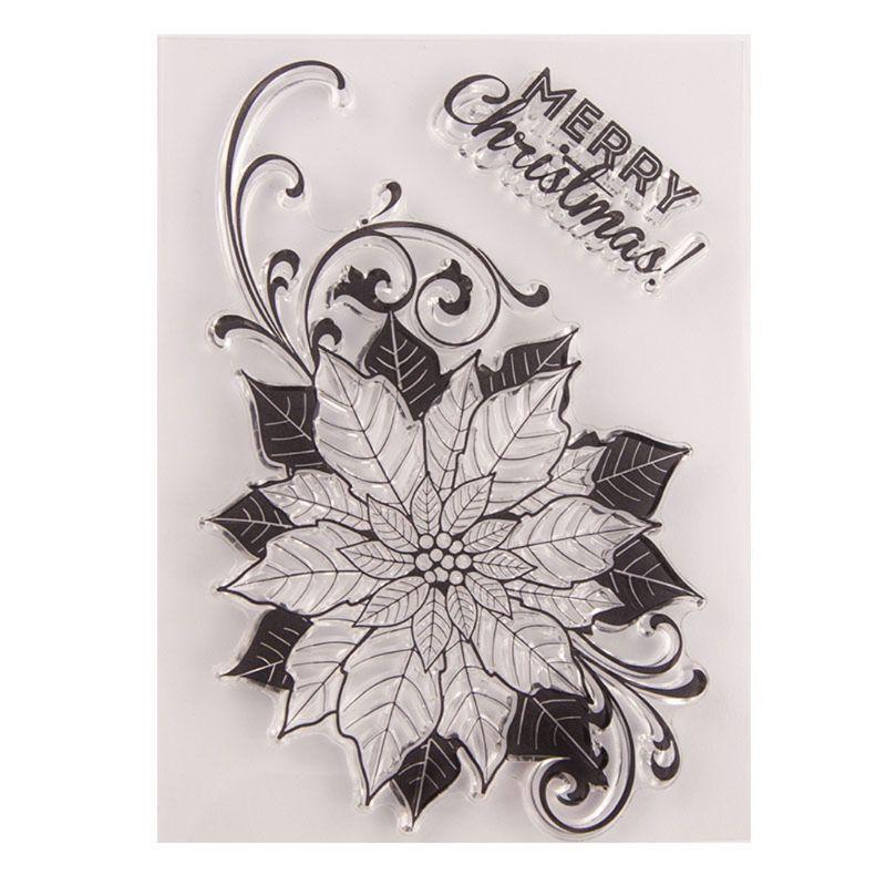 Christmas Flower Silicone Clear Stamp Photo Album Handmade Greeting Card Make