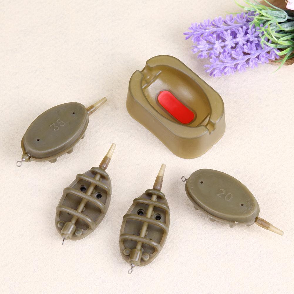 Inline Method Carp Fishing Feeder 4 Feeders Mould Set(15g/20g/25g/35g)