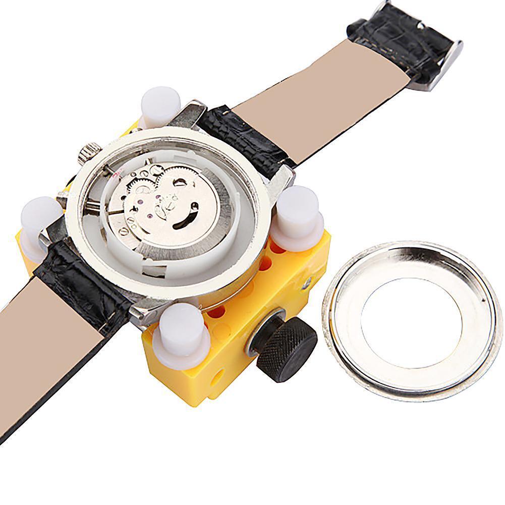 Watch Adjustable Opener Back Case Cover Press Closer Remover Holder (Yellow