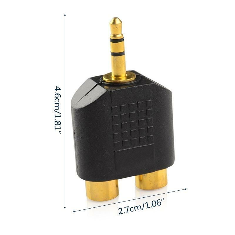 3.5mm Audio Stereo Jack Male To 2 RCA Female Audio Jack Dual Channel Connector