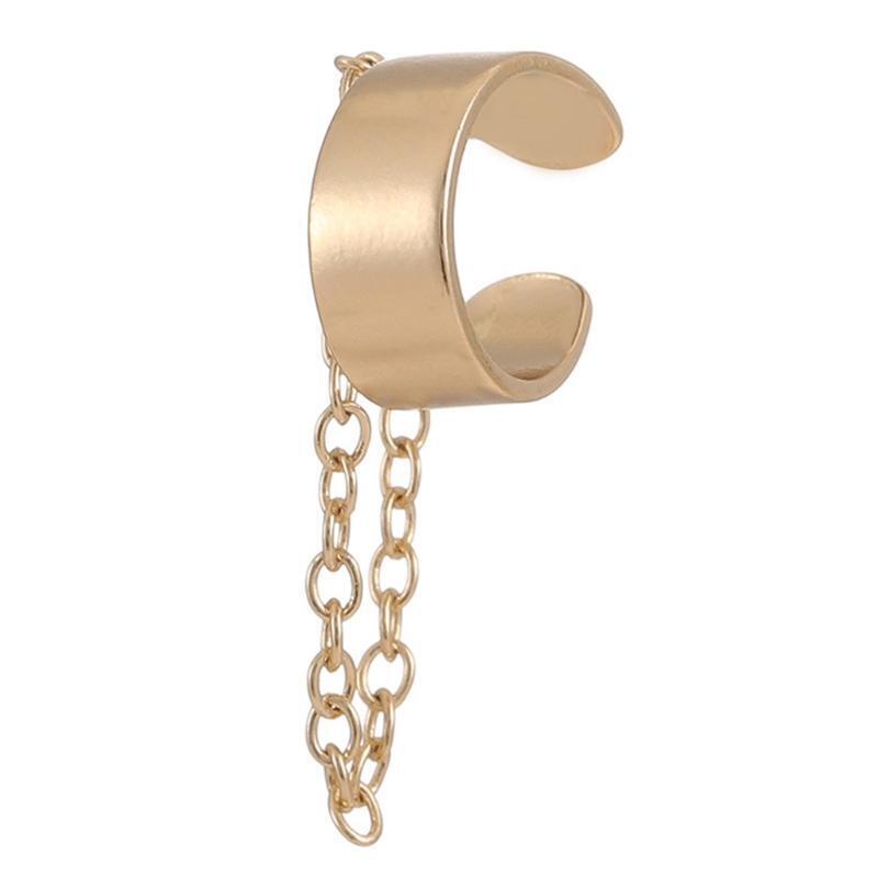 Individual Simple Punk Style Earrings Chain Tassel Clip Ear Cuff For Women Girls