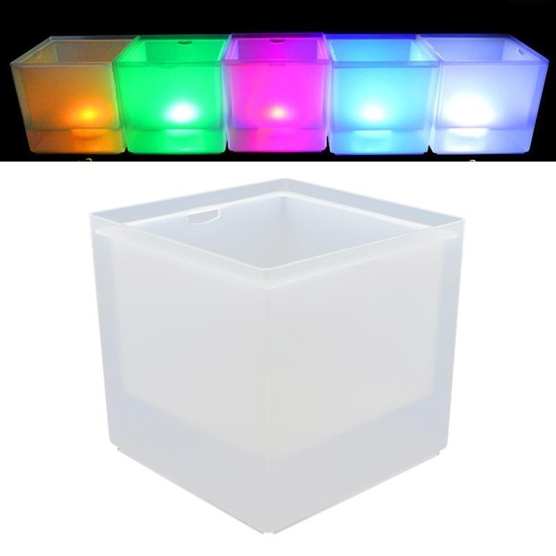 Durable LED Double-layer Square Ice Bucket Bar Ice Wine Trough Water Holder