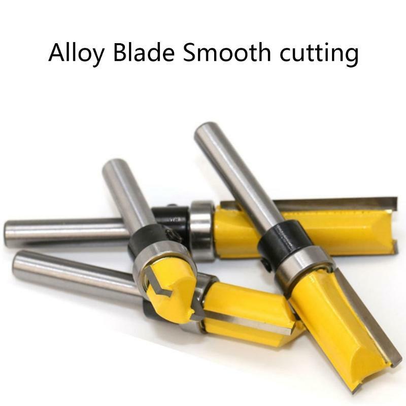 1/4 Shank Straight Flush Trim Router Bit 4xTop Bearing Prevent Tear-Out for DIY