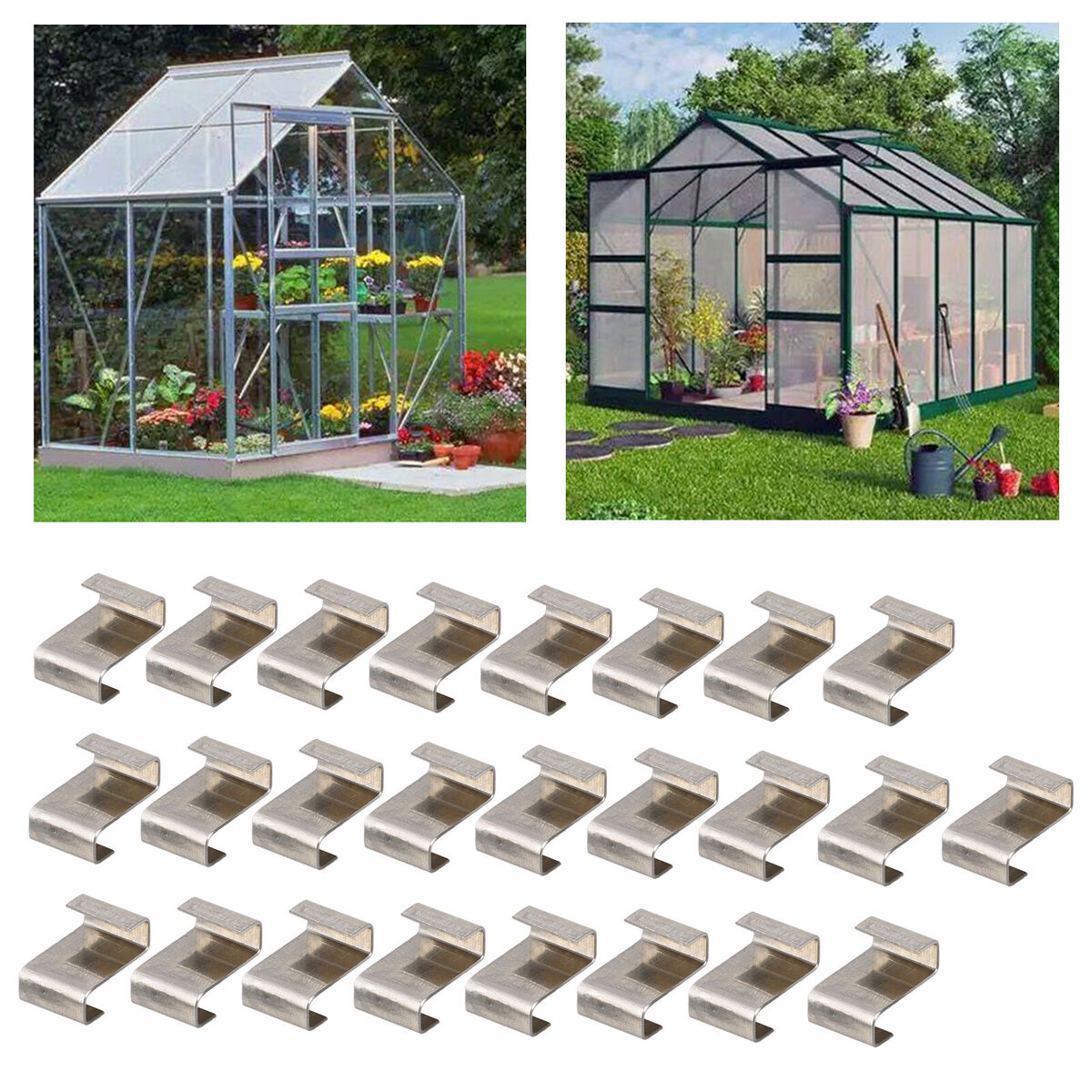 25  Greenhouse  Panel  Fixing Glazing Overlap  Clamps