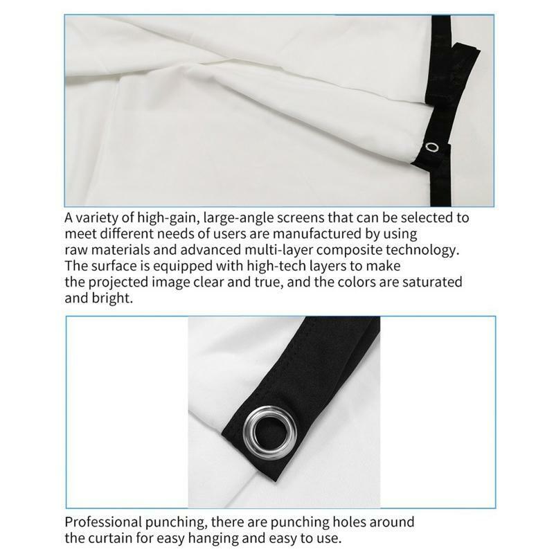 Projector Screen 150 inch 16:9 Foldable Anti-Crease Portable Projection Movies