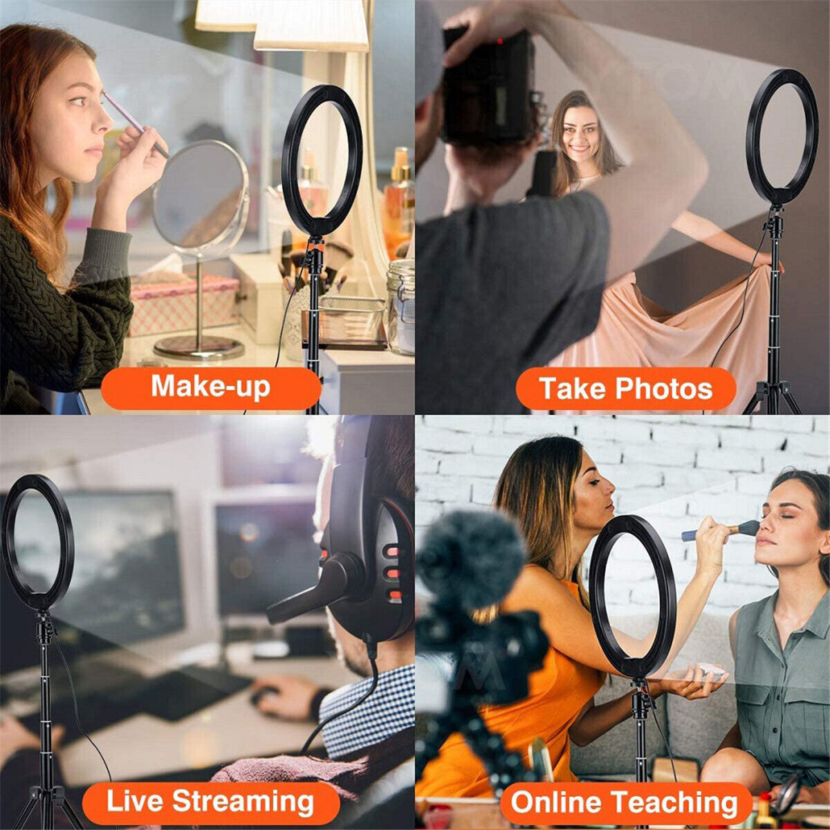 10" Dimmable LED Ring Light Tripod Stand for Youtube TikTok Phone Live Selfie