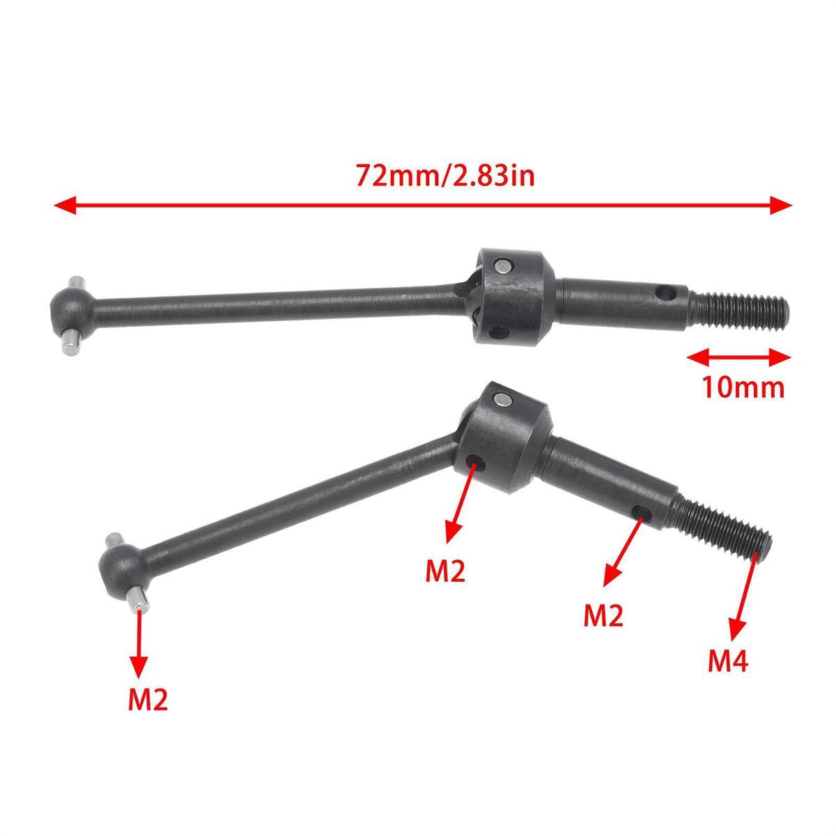4x RC Car 2x Drive Shaft CVD for Tamiya 53792 TT-01/TT-02/TA04 Upgrade Parts