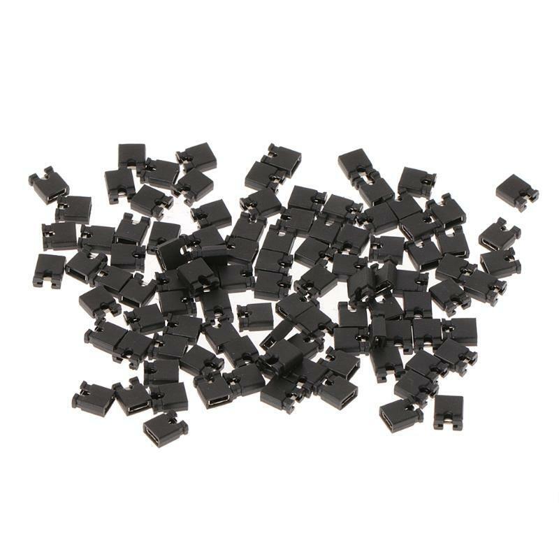 100 Pcs 2.54mm Standard Jumper Blocks Caps For Hard Drive CD DVD Motherboards